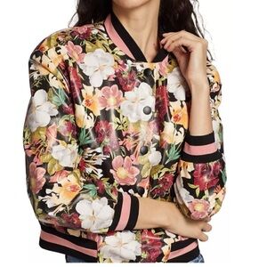 Alice and Olivia vegan leather Keri Floral Women's Jacket